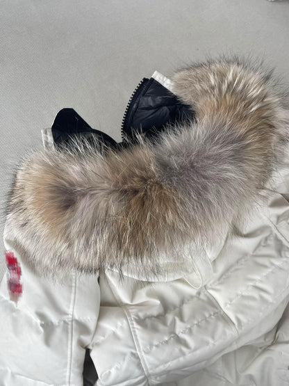 Custom Natural Coyote Fur Hood Trim with YKK Zipper